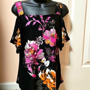 I.N.C. Cold Shoulder Floral Top NWOT